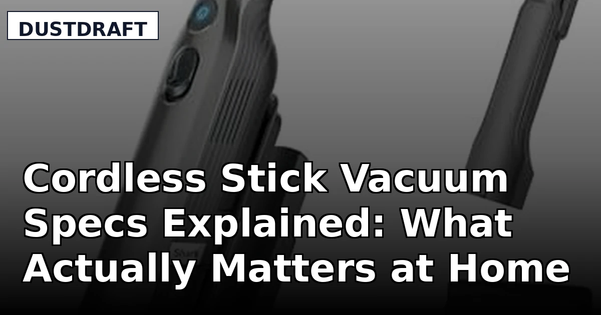Cordless Stick Vacuum Specs Explained: What Actually Matters at Home
