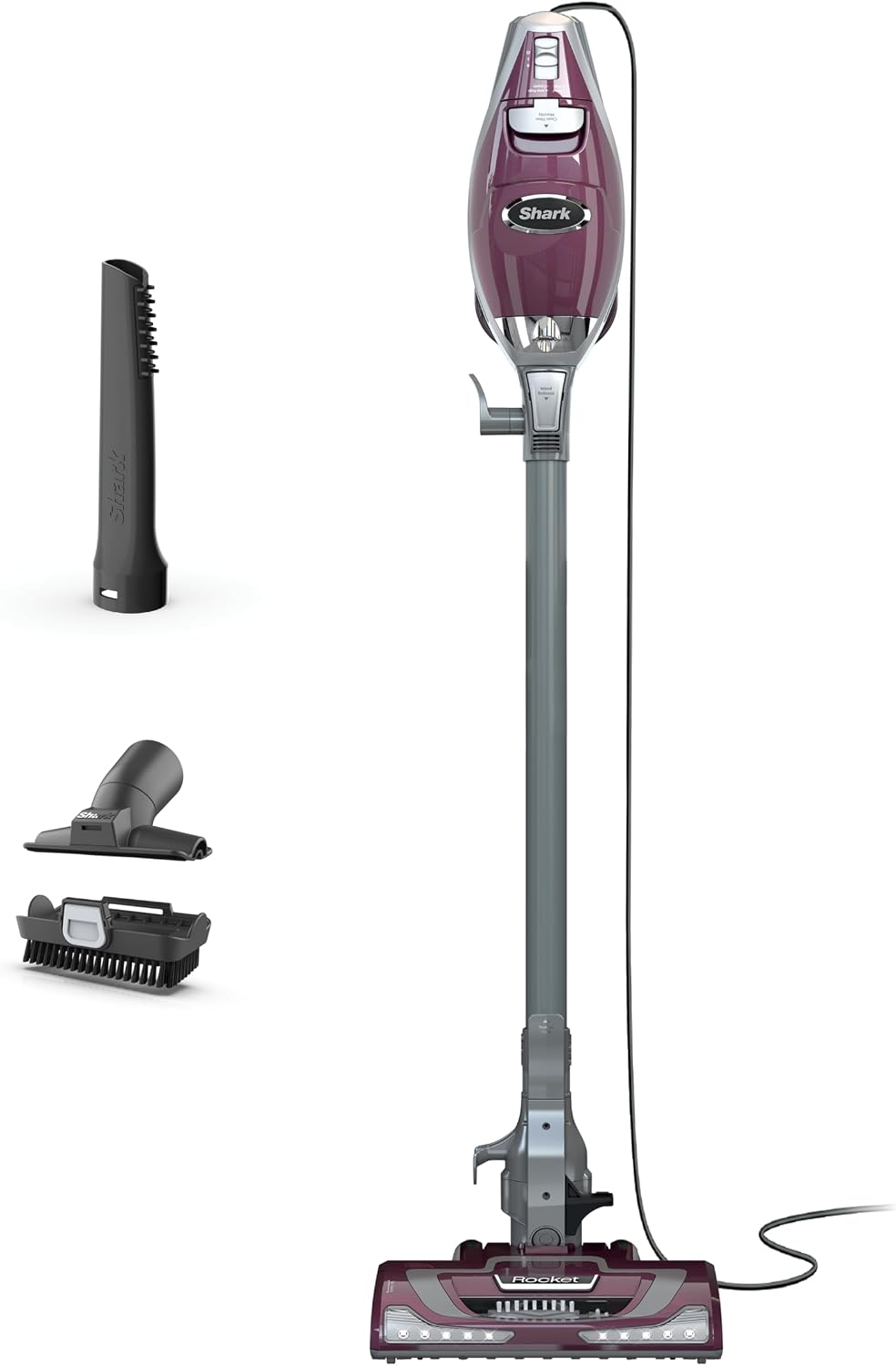 Shark Rocket Pet Plus Corded Stick Vacuum, XL Cup, Bordeaux/Silver, HV322